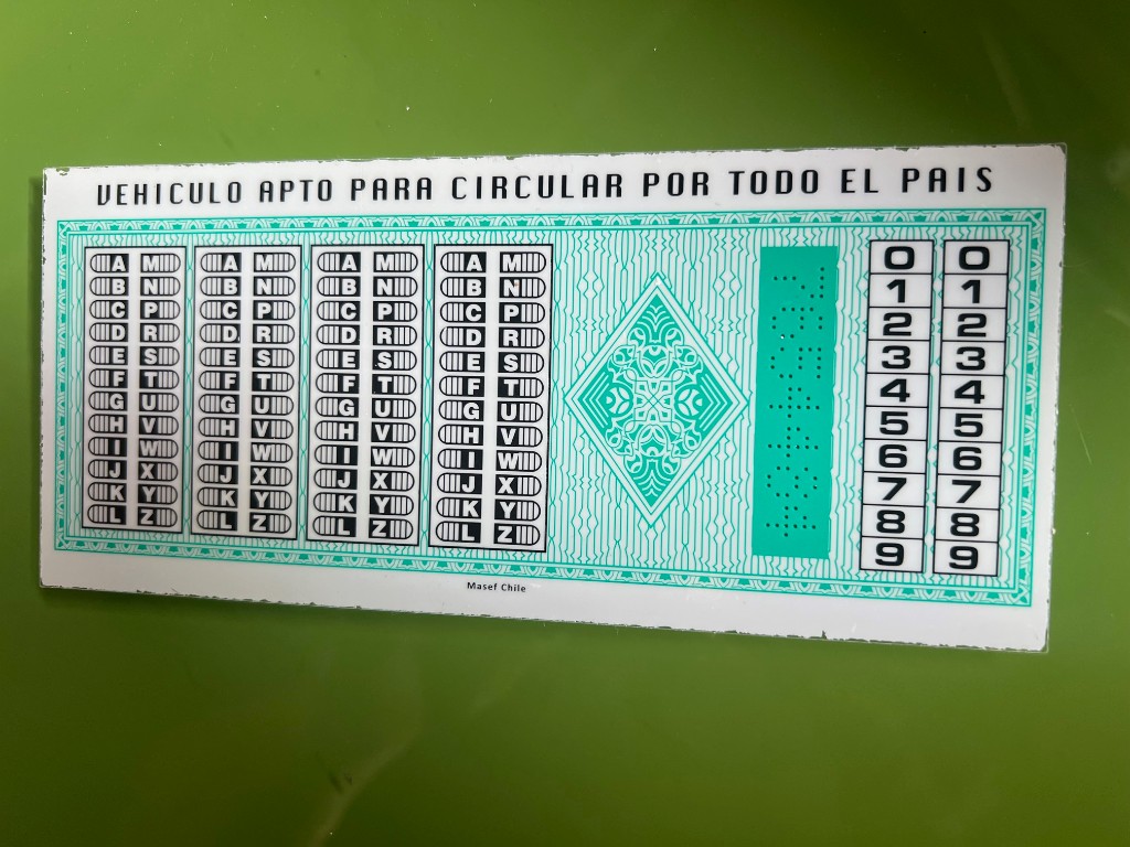 Referencia: permiso de circulación o especie vehicular con impresión de seguridad